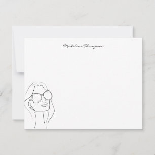 Meisjes met handgeschreven script Typografie Girl  Notitiekaartje