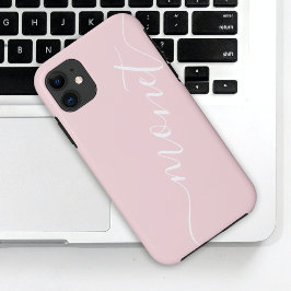 Meisjes met handgeschreven scriptnaam Roze Aangepa Case-Mate iPhone Case