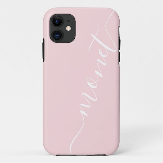 Meisjes met handgeschreven scriptnaam Roze Aangepa Case-Mate iPhone Case (Achterkant)