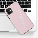 Meisjes met handgeschreven scriptnaam Roze Aangepa Case-Mate iPhone Case<br><div class="desc">Meisjes Chic Handgeschreven Manuscript noemen Roze Aangepaste iPhone 11 Hoesje</div>