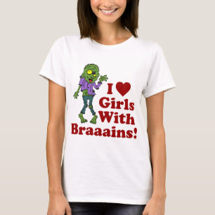 Meisjes met hersenen Zombie T-shirt