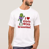 Meisjes met hersenen Zombie T-shirt (Voorkant)
