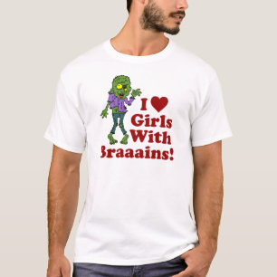 Meisjes met hersenen Zombie T-shirt