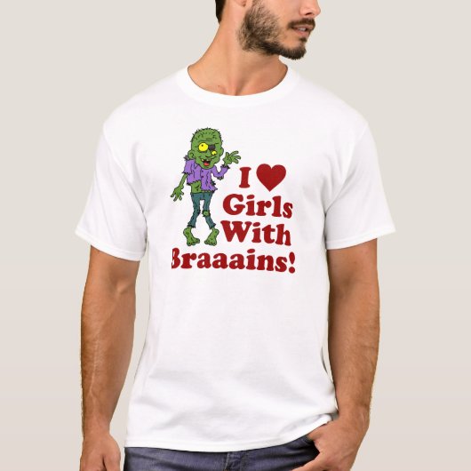 Meisjes met hersenen Zombie T-shirt (Voorkant)