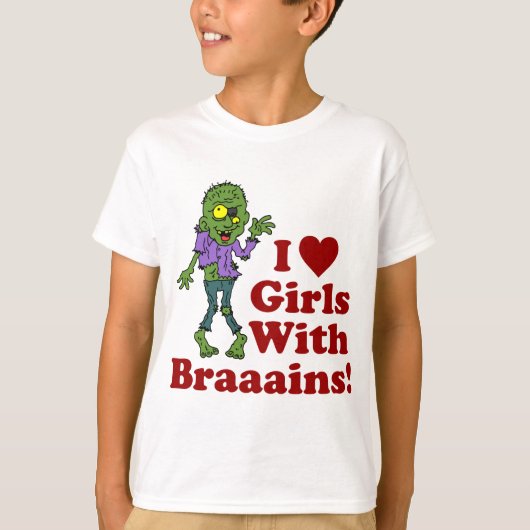 Meisjes met hersenen Zombie T-shirt (Voorkant)