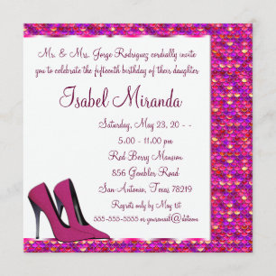 Meisjes met hoge hakken 15e feest Quinceanera Kaart