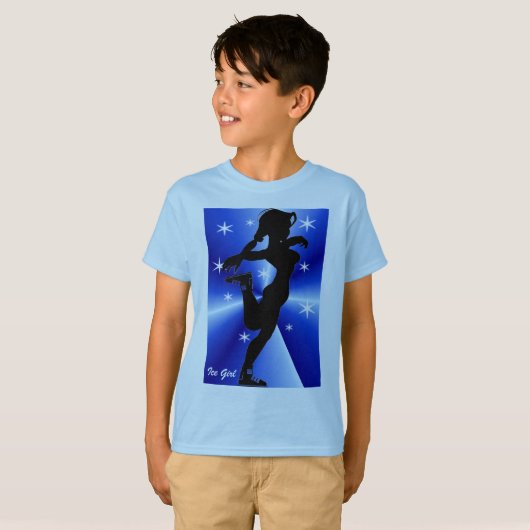 Meisjes met ijskast schaatsen t-shirt (Voorkant volledig)