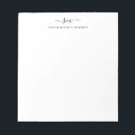 Meisjes met Initiaal monogram  Notitieblok<br><div class="desc">Elegant twee monogram Initiaal Girly Script Swash Black Personated Notepad</div>