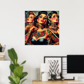 meisjes met inkt poster (Thuiskantoor)