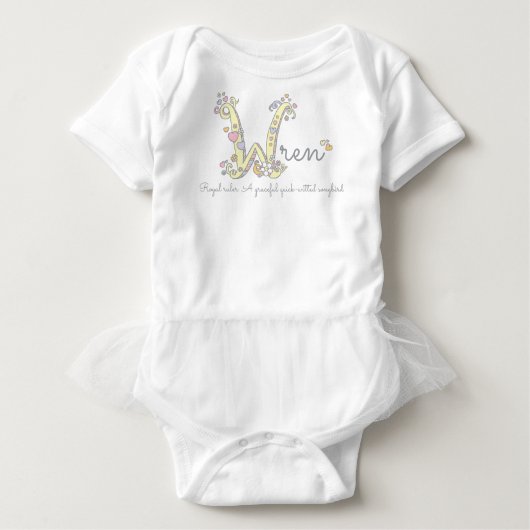 Meisjes met kinderen noemen monogram romper (Voorkant)