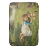 Meisjes met kippen (Hen en Chicken) Badmat (Voorkant Verticaal)