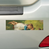Meisjes met kippen (Hen en Chicken) Bumpersticker (Op auto)