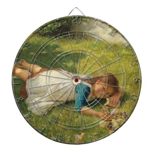 Meisjes met kippen (Hen en Chicken) Dartbord (Voorkant)