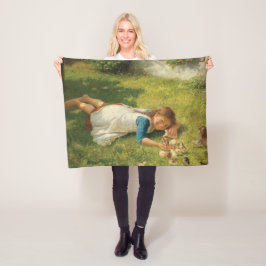 Meisjes met kippen (Hen en Chicken) Fleece Deken