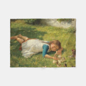 Meisjes met kippen (Hen en Chicken) Fleece Deken (Voorkant (Horizontaal))