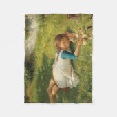 Meisjes met kippen (Hen en Chicken) Fleece Deken (Voorkant)