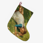 Meisjes met kippen (Hen en Chicken) Grote Kerstsok (Voorkant (Hangend))