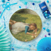 Meisjes met kippen (Hen en Chicken) Papieren Bordje (Feest)