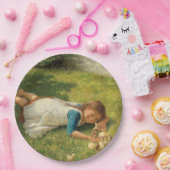 Meisjes met kippen (Hen en Chicken) Papieren Bordje (Feest)