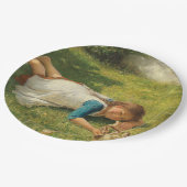 Meisjes met kippen (Hen en Chicken) Papieren Bordje (Gekanteld)