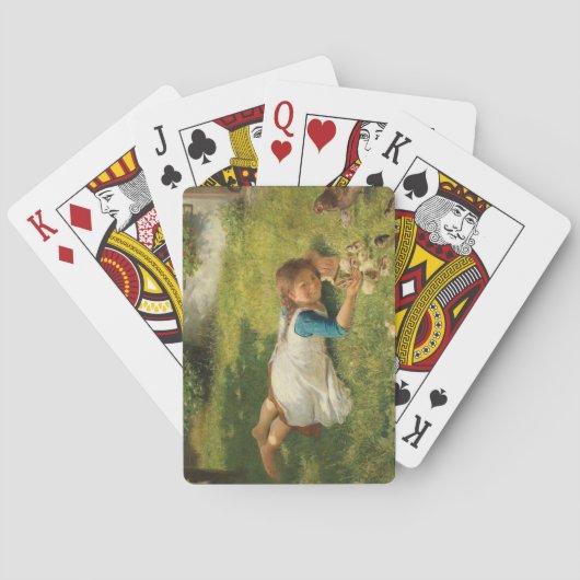 Meisjes met kippen (Hen en Chicken) Pokerkaarten (Achterkant)