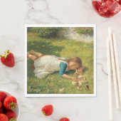 Meisjes met kippen (Hen en Chicken) Servet (Insitu)