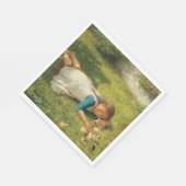 Meisjes met kippen (Hen en Chicken) Servet (Hoek)