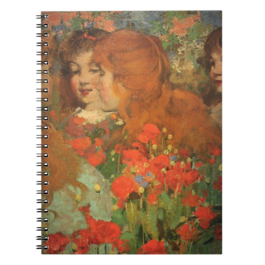 Meisjes met klaprozen (door George Henry) Notitieboek (Voorkant)