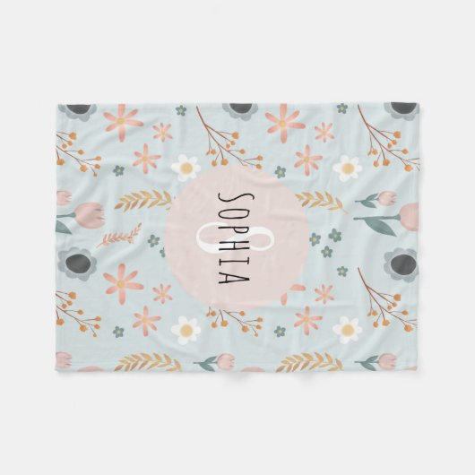 Meisjes met klaverpasta's, botanische Kinderen afd Fleece Deken (Voorkant (Horizontaal))