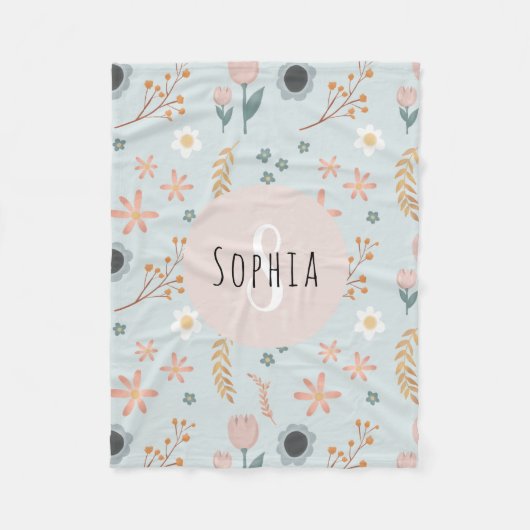 Meisjes met klaverpasta's, botanische Kinderen afd Fleece Deken (Voorkant)