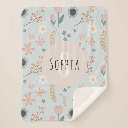 Meisjes met klaverpasta's, botanische Kinderen afd Sherpa Deken (Voorkant)