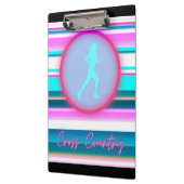 Meisjes met landoverschrijdende strepen klembord (Links)