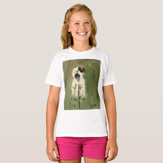 Meisjes met lange hoes t-shirt (Voorkant volledig)