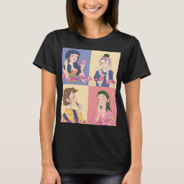 MEISJES MET MAKE-UP T-SHIRT