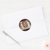 Meisjes met mandje van kerst koekjes  ronde sticker (Envelop)