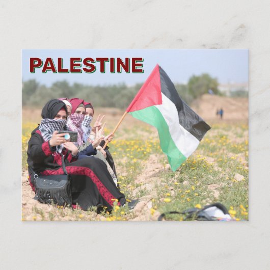 Meisjes met Palestijnse vlag Briefkaart (Voorkant)