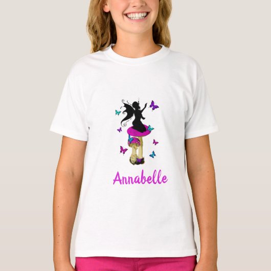 Meisjes met persoonlijke naam Fairy Princess T-shirt (Voorkant)