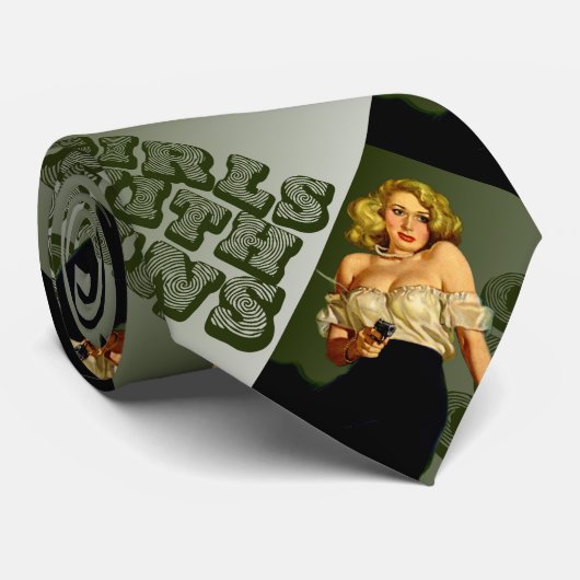 Meisjes met Pistolen Logo II Stropdas (Opgerold)