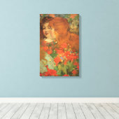 Meisjes met rode klaprozen (door George Henry) Canvas Afdruk (Insitu (Houten vloer))