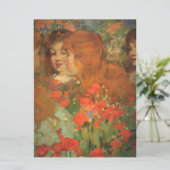 Meisjes met rode klaprozen (door George Henry) Kaart (Staand voorkant)