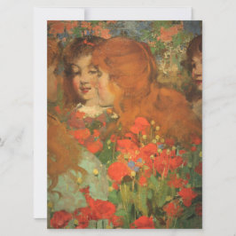 Meisjes met rode klaprozen (door George Henry) Kaart