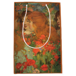 Meisjes met rode klaprozen (door George Henry) Medium Cadeauzakje