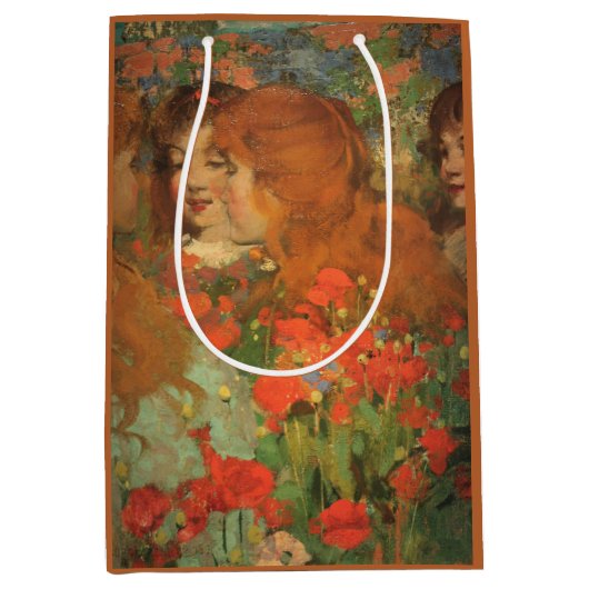 Meisjes met rode klaprozen (door George Henry) Medium Cadeauzakje (Voorkant)