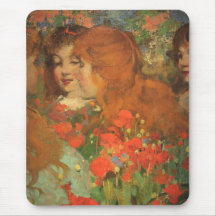 Meisjes met rode klaprozen (door George Henry)