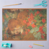 Meisjes met rode klaprozen (door George Henry) Tissuepapier (Craft)