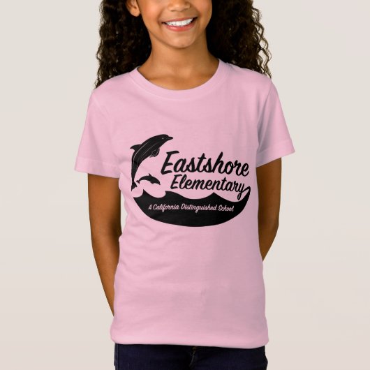 Meisjes met roze dolfijn t-shirt (Voorkant)