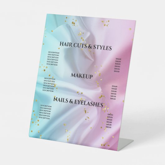 Meisjes met roze glitter Pedestal Sign Reclamebord Met Voetstuk (Voorkant)