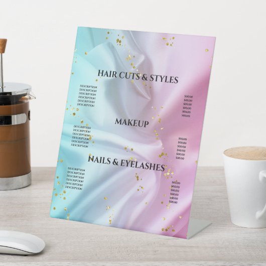 Meisjes met roze glitter Pedestal Sign Reclamebord Met Voetstuk (Insitu)