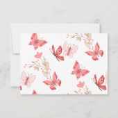 Meisjes met roze vlinders Baby shower dan Bedankkaart (Achterkant)