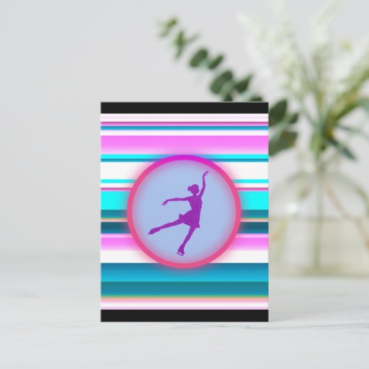 Meisjes met schaatsen briefkaart (Staand voorkant)